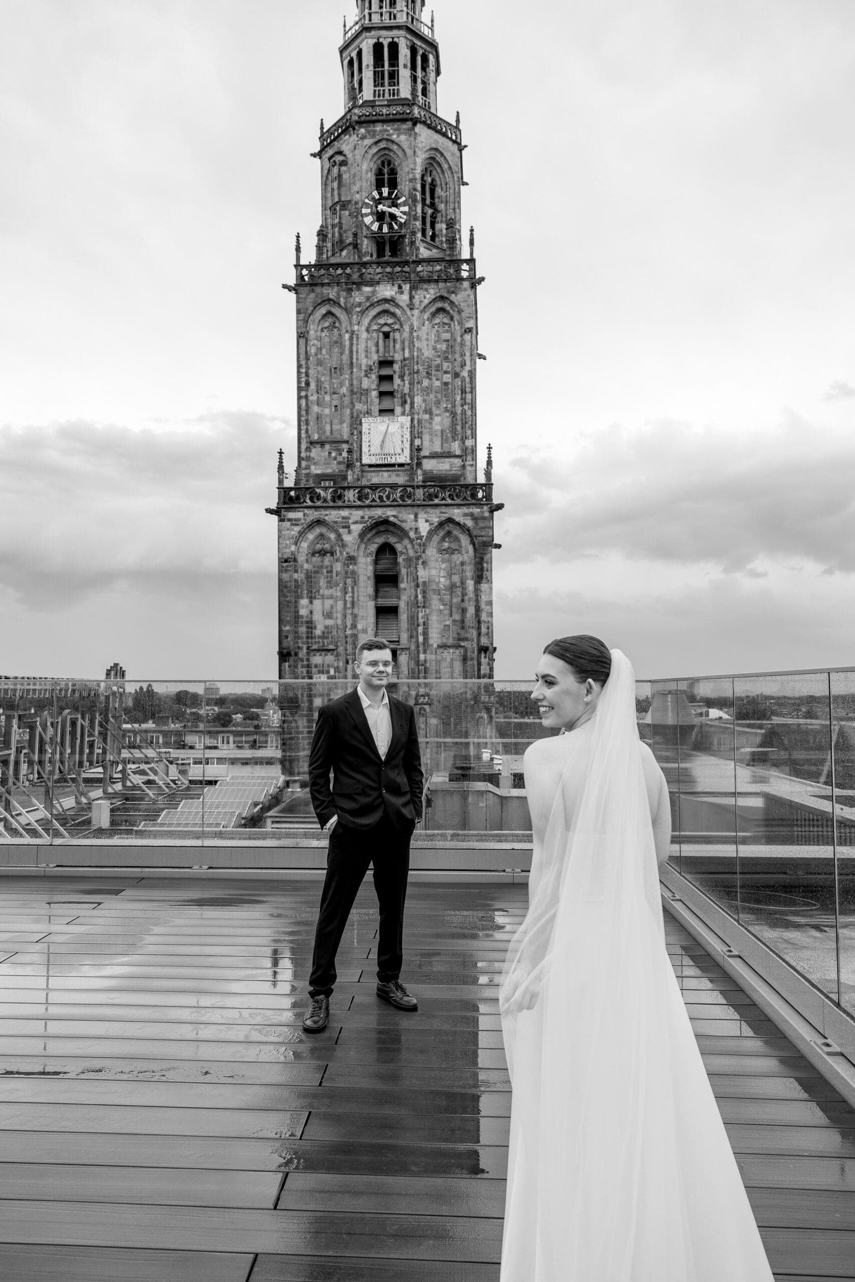 A quiet moment together just before sunset in Groningen.