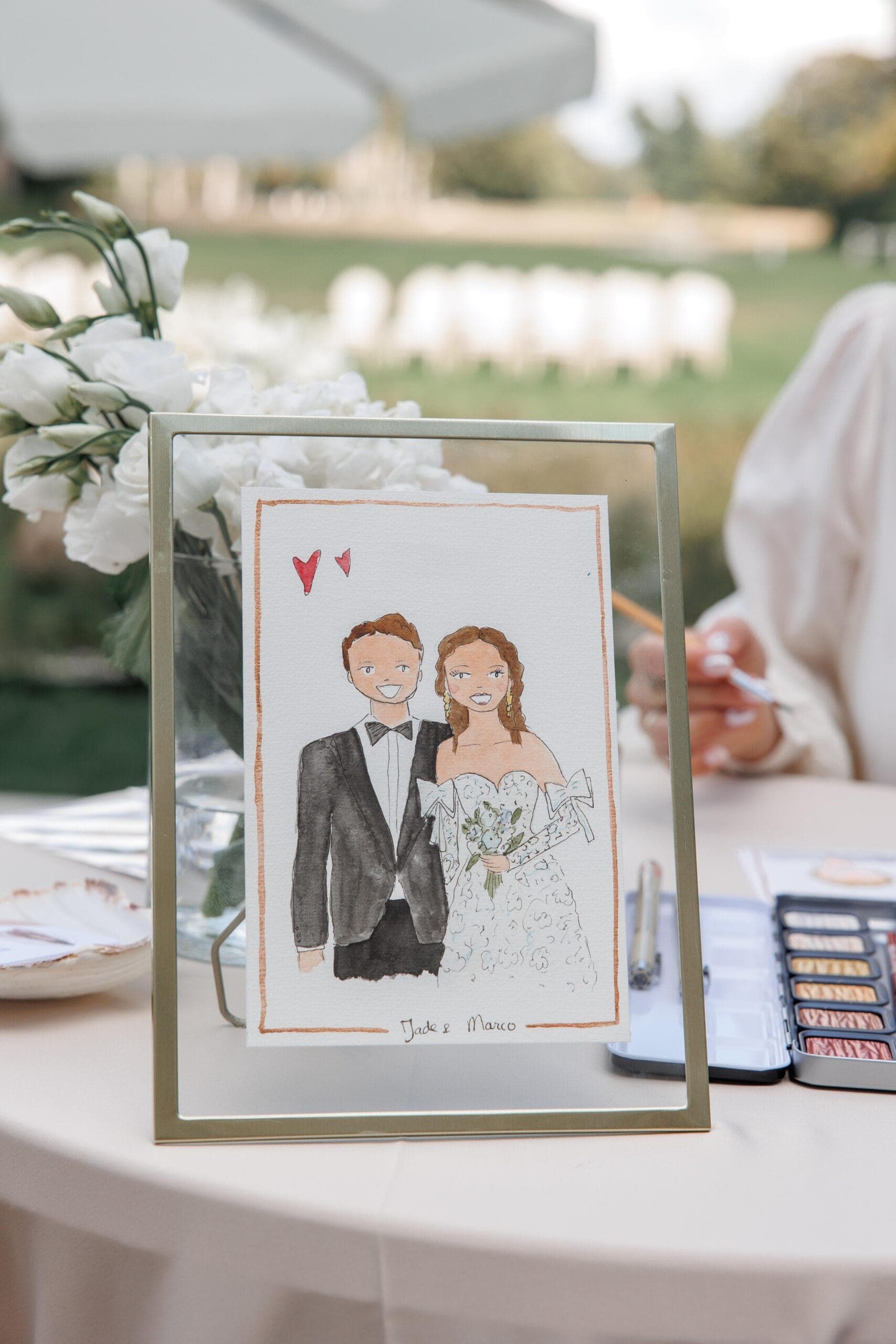 An estate celebration framed by old gardens and quiet luxury.