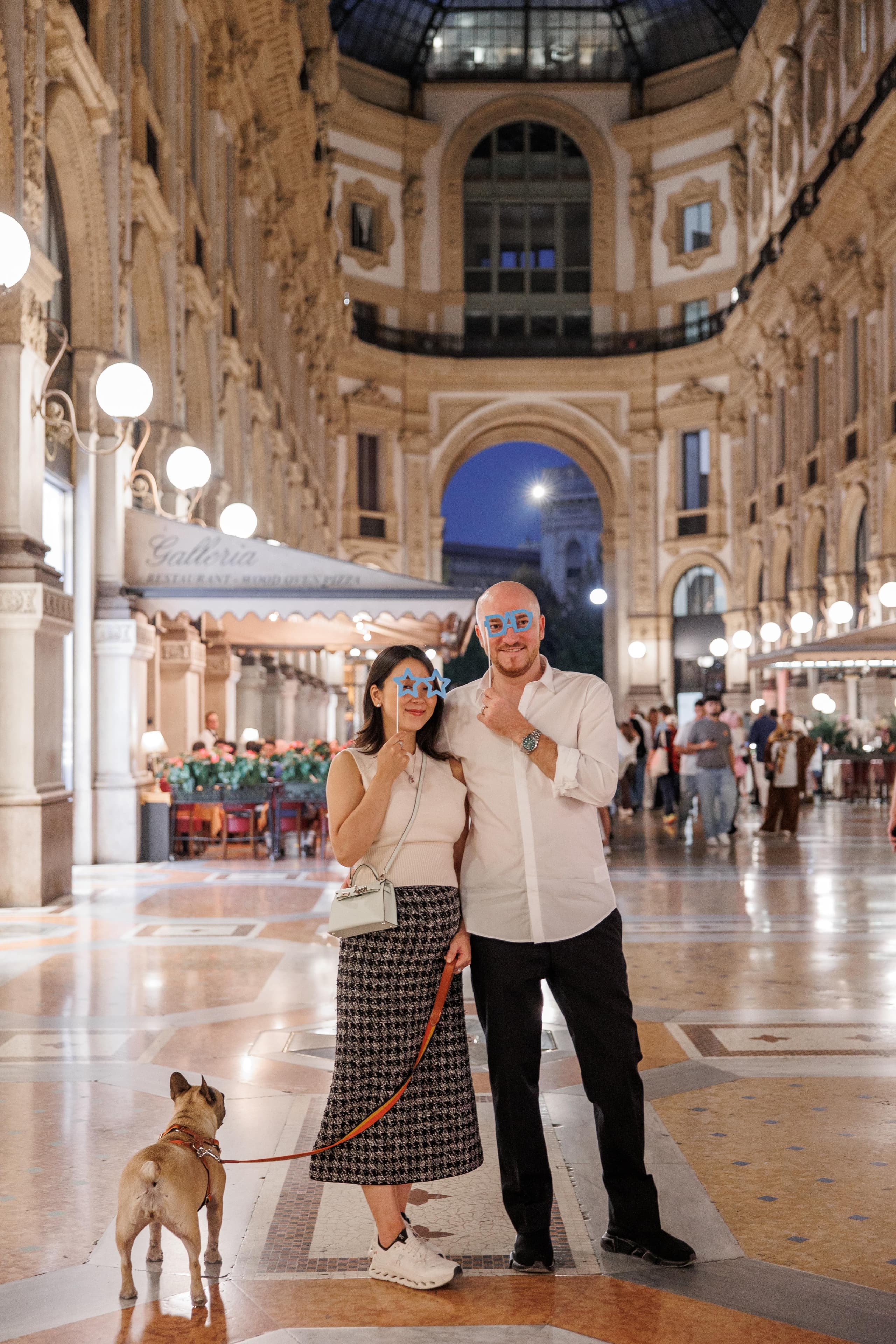 A joyful couple session among Milan's iconic landmarks, celebrating love and new beginnings.